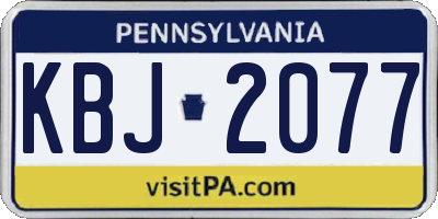 PA license plate KBJ2077