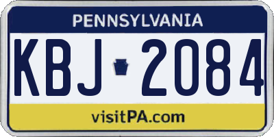 PA license plate KBJ2084