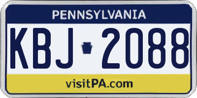 PA license plate KBJ2088