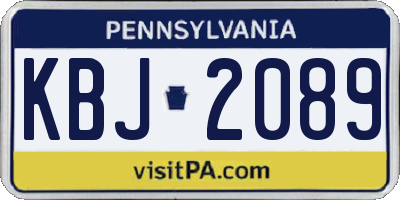 PA license plate KBJ2089