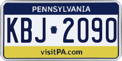PA license plate KBJ2090
