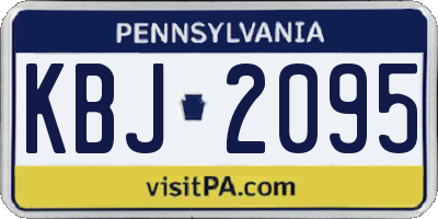PA license plate KBJ2095