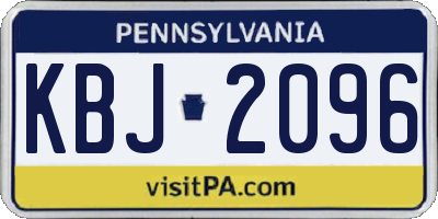 PA license plate KBJ2096