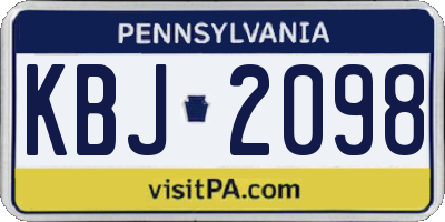 PA license plate KBJ2098