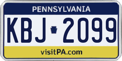 PA license plate KBJ2099