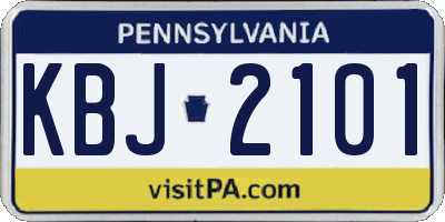 PA license plate KBJ2101
