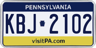 PA license plate KBJ2102