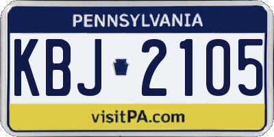 PA license plate KBJ2105