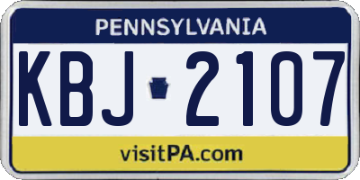 PA license plate KBJ2107