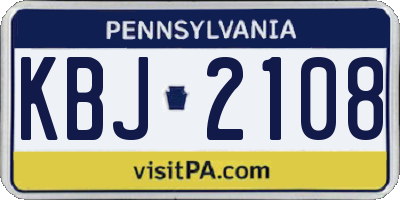 PA license plate KBJ2108