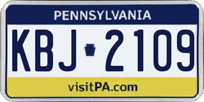 PA license plate KBJ2109