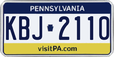 PA license plate KBJ2110