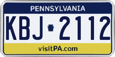 PA license plate KBJ2112