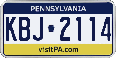 PA license plate KBJ2114