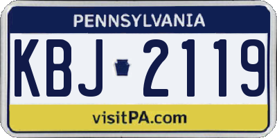 PA license plate KBJ2119