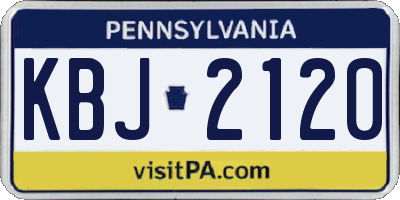 PA license plate KBJ2120
