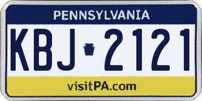 PA license plate KBJ2121