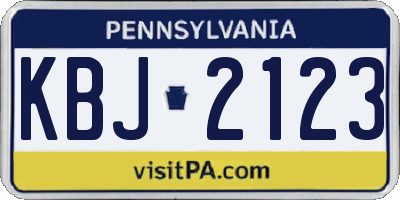 PA license plate KBJ2123