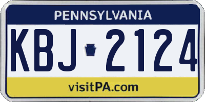 PA license plate KBJ2124