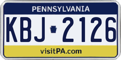 PA license plate KBJ2126