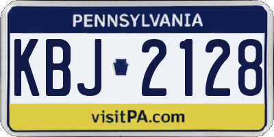 PA license plate KBJ2128