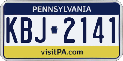 PA license plate KBJ2141