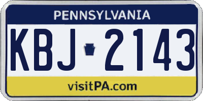 PA license plate KBJ2143