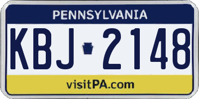 PA license plate KBJ2148