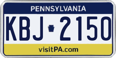 PA license plate KBJ2150