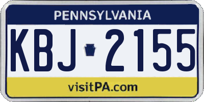 PA license plate KBJ2155
