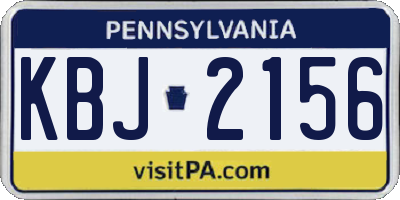 PA license plate KBJ2156