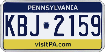 PA license plate KBJ2159
