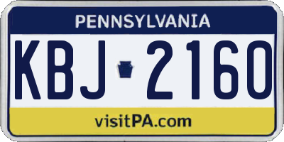 PA license plate KBJ2160