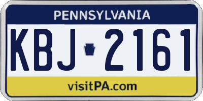 PA license plate KBJ2161