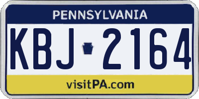 PA license plate KBJ2164