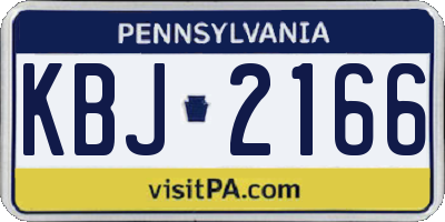 PA license plate KBJ2166