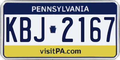 PA license plate KBJ2167