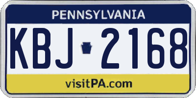 PA license plate KBJ2168