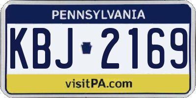 PA license plate KBJ2169