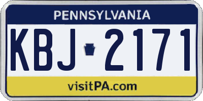 PA license plate KBJ2171