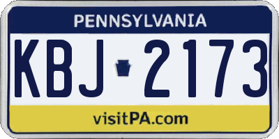 PA license plate KBJ2173