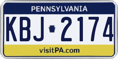 PA license plate KBJ2174