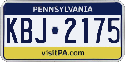 PA license plate KBJ2175