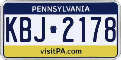 PA license plate KBJ2178
