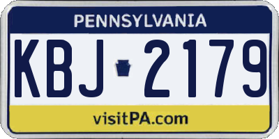 PA license plate KBJ2179
