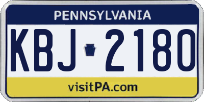 PA license plate KBJ2180