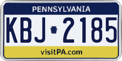 PA license plate KBJ2185