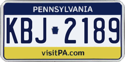 PA license plate KBJ2189