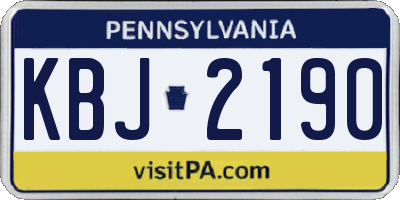 PA license plate KBJ2190