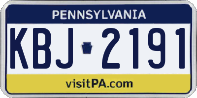 PA license plate KBJ2191